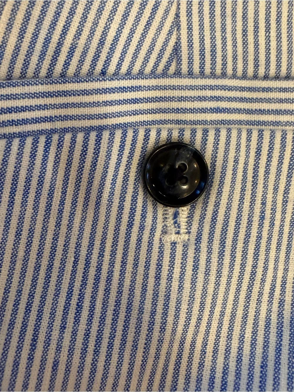 BANANA REPUBLIC AVERY Stretch Linen Blend Pants Blue & White Stripe Sz 6 NWT